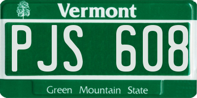 VT license plate PJS608
