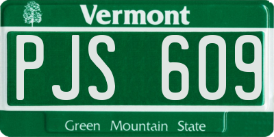 VT license plate PJS609