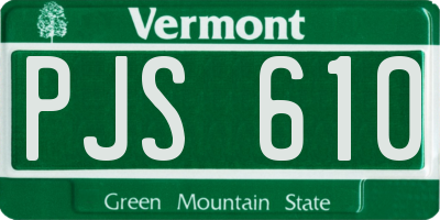 VT license plate PJS610