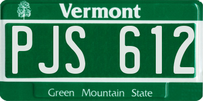 VT license plate PJS612