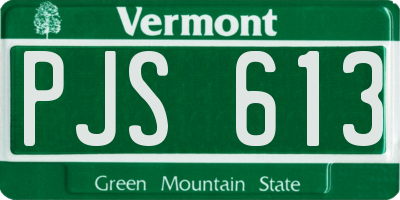 VT license plate PJS613