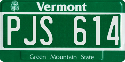 VT license plate PJS614