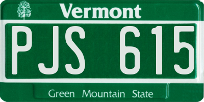 VT license plate PJS615