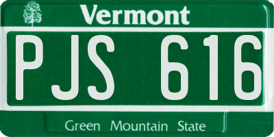 VT license plate PJS616