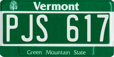 VT license plate PJS617