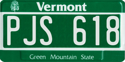 VT license plate PJS618