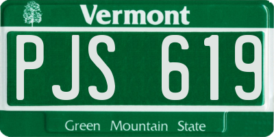 VT license plate PJS619