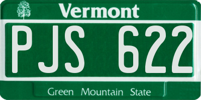 VT license plate PJS622