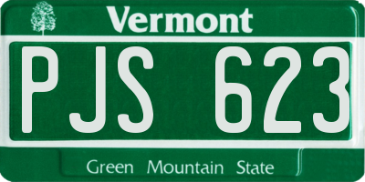 VT license plate PJS623