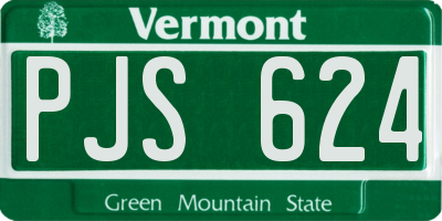 VT license plate PJS624