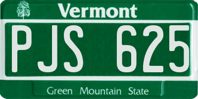 VT license plate PJS625