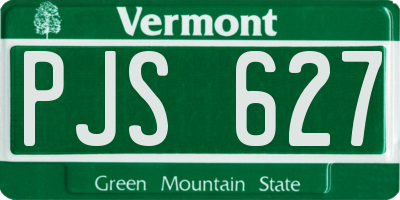 VT license plate PJS627