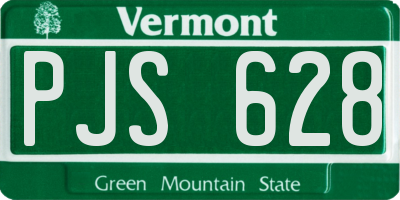 VT license plate PJS628