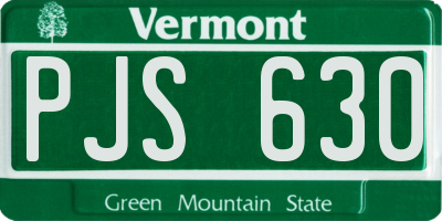 VT license plate PJS630