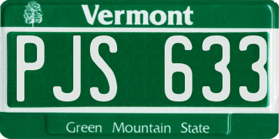 VT license plate PJS633