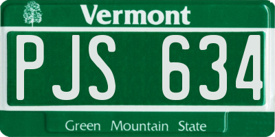 VT license plate PJS634