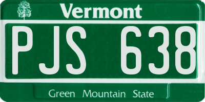 VT license plate PJS638