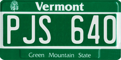 VT license plate PJS640