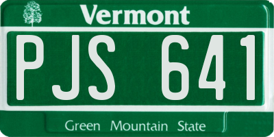 VT license plate PJS641