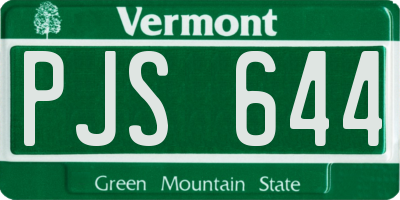 VT license plate PJS644
