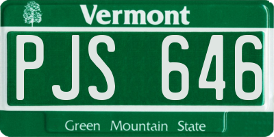 VT license plate PJS646