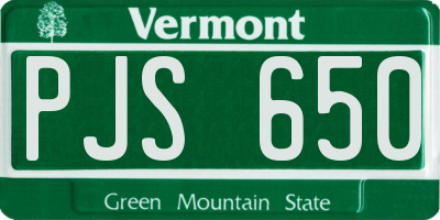 VT license plate PJS650
