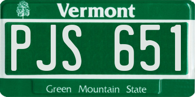 VT license plate PJS651
