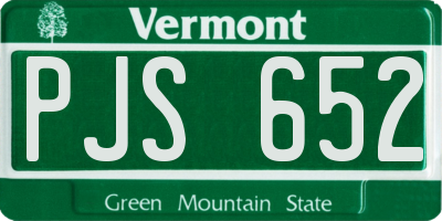VT license plate PJS652