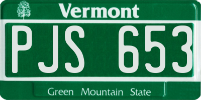 VT license plate PJS653