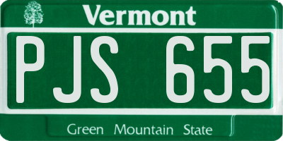 VT license plate PJS655