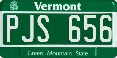 VT license plate PJS656