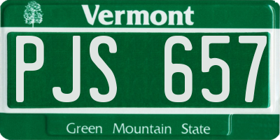 VT license plate PJS657