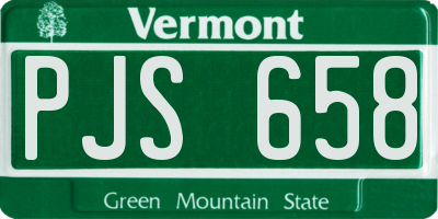 VT license plate PJS658
