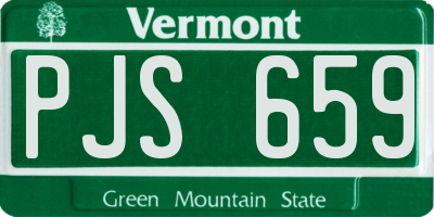 VT license plate PJS659