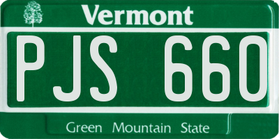 VT license plate PJS660