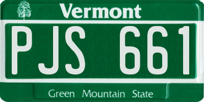 VT license plate PJS661
