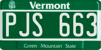 VT license plate PJS663