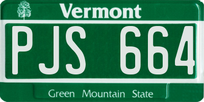 VT license plate PJS664