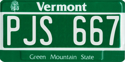 VT license plate PJS667
