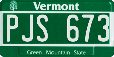 VT license plate PJS673