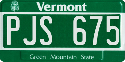 VT license plate PJS675