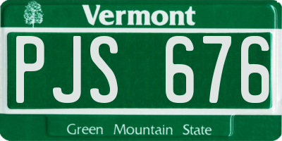 VT license plate PJS676
