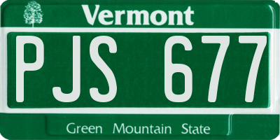 VT license plate PJS677