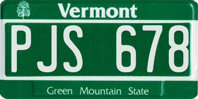 VT license plate PJS678
