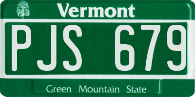 VT license plate PJS679