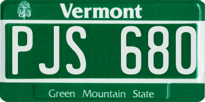 VT license plate PJS680