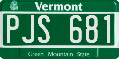 VT license plate PJS681
