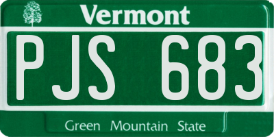 VT license plate PJS683