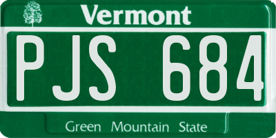 VT license plate PJS684
