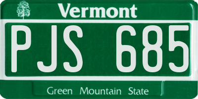 VT license plate PJS685